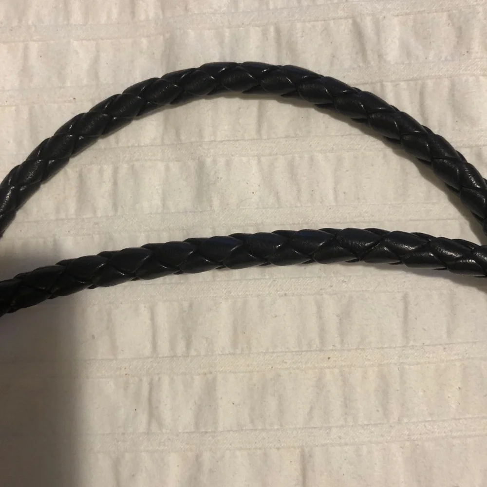 Bottega Veneta Black Suede Shoulder Bag with Leather straps Gold accents - Picture 8 of 13